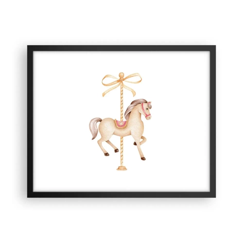 Affiche dans un cadre noir - Poster - Un trot gracieux - 50x40 cm