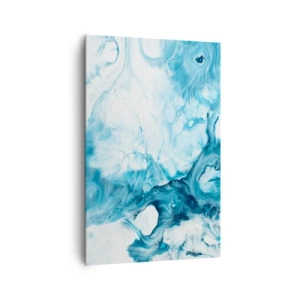 Impression sur toile - Image sur toile - Motif abstrait dans les tons de bleu - 80x120cm - Concert de bleu - Décoration murale moderne pour le salon et la chambre ARTTOR