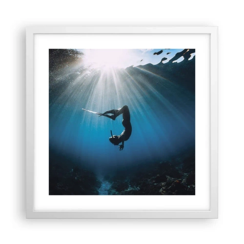 Affiche dans un cadre blanc - Poster - Dans sous-marine - 40x40 cm