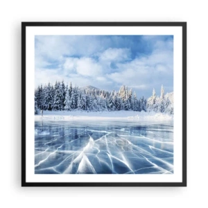 Affiche dans un cadre noir - Poster - Vue éblouissante et cristalline - 60x60 cm