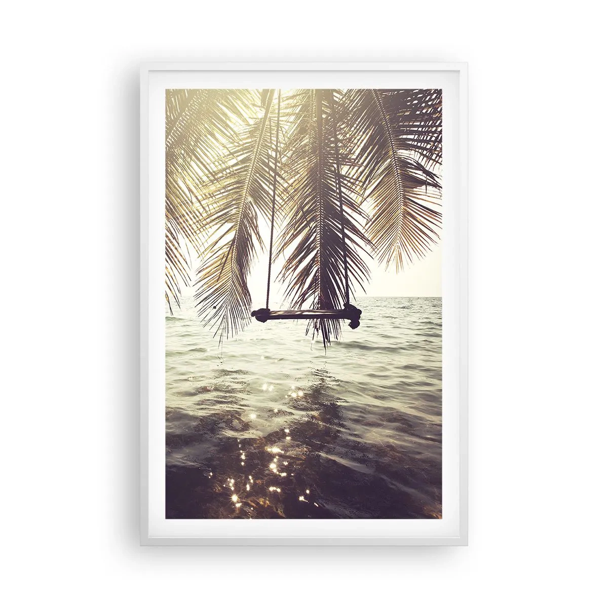 Affiche dans un cadre blanc - Poster - Vous pouvez vous balancer dans les nuages à volonté - 61x91 cm