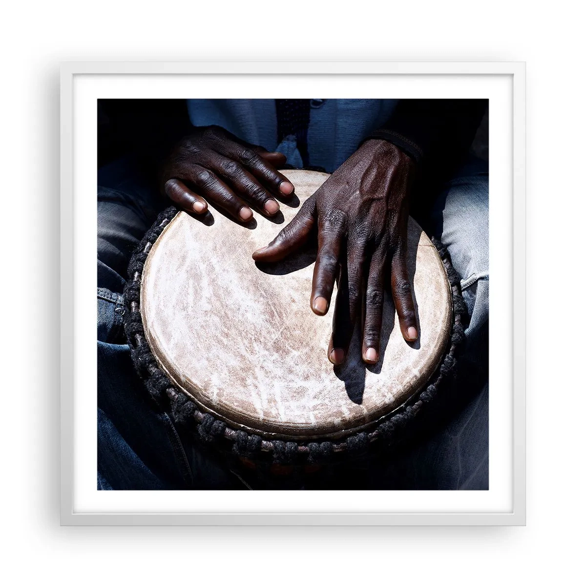 Affiche dans un cadre blanc - Poster - Vis à son rythme - 60x60 cm