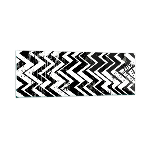 Impression sur verre - Image sur verre - Zig-blanc, zag-noir - 90x30 cm