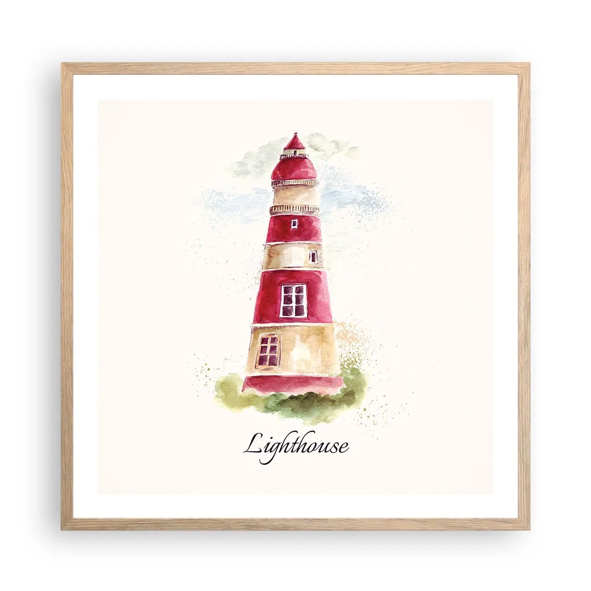 Affiche dans un chêne clair - Poster - Il y a toujours beau temps autour - 60x60 cm