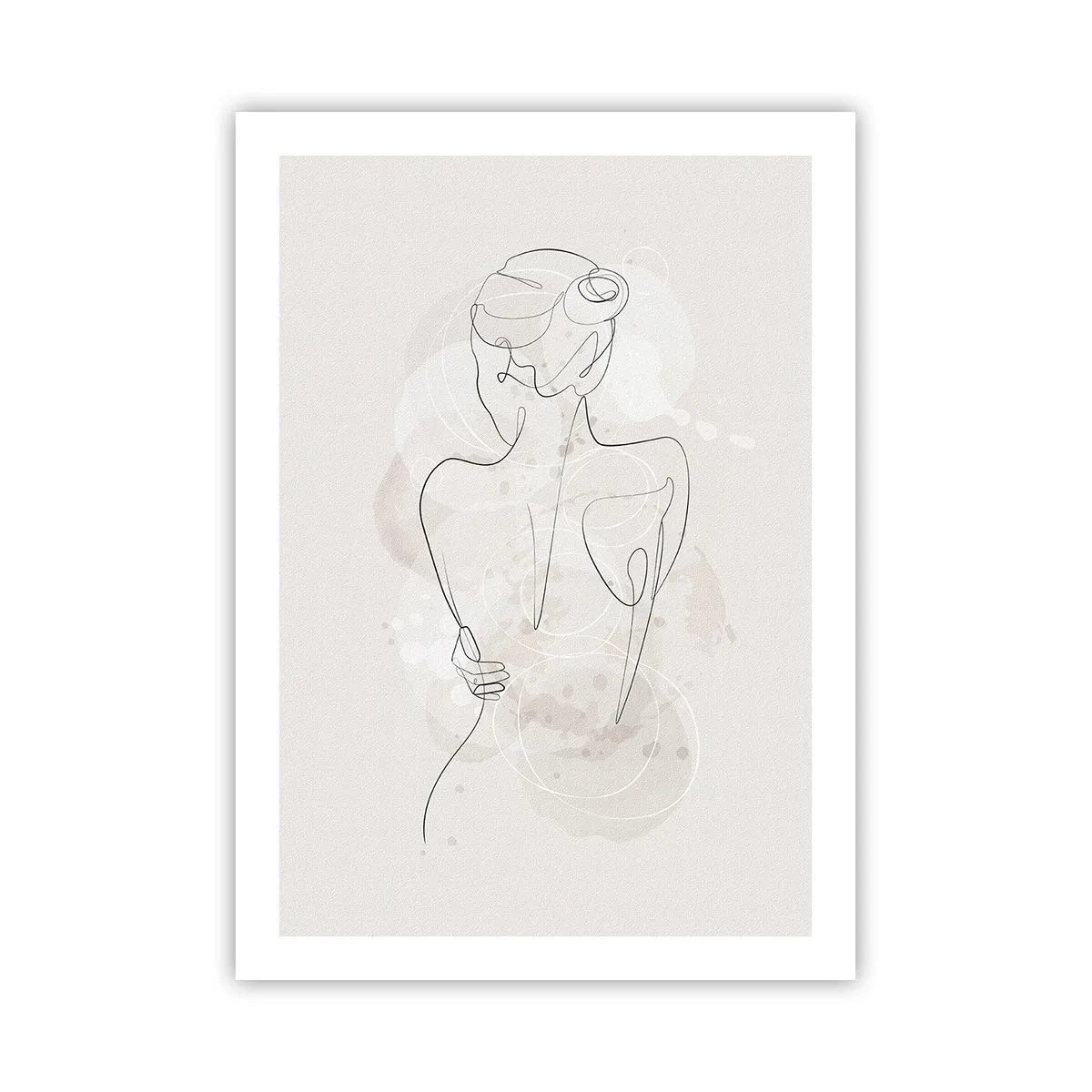 Affiche - Poster - Une silhouette féminine délicate dans une ligne continue - 50x70cm - Comme un instrument sensible - Décoration murale moderne pour le salon et la chambre ARTTOR