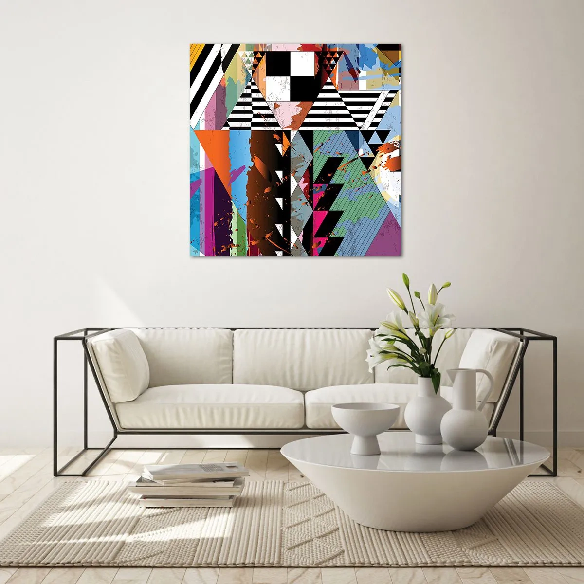 Impression sur verre - Image sur verre - Géométrique et organique - 70x70 cm