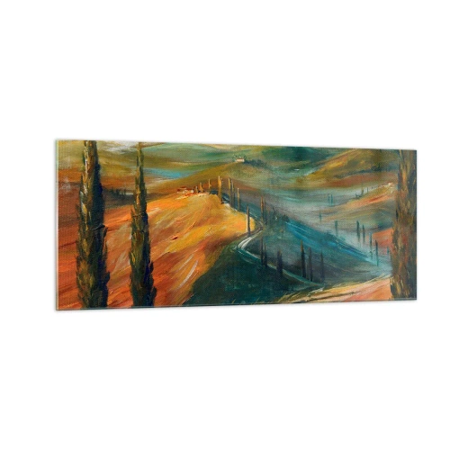 Impression sur verre - Image sur verre - paysage toscan - 100x40 cm