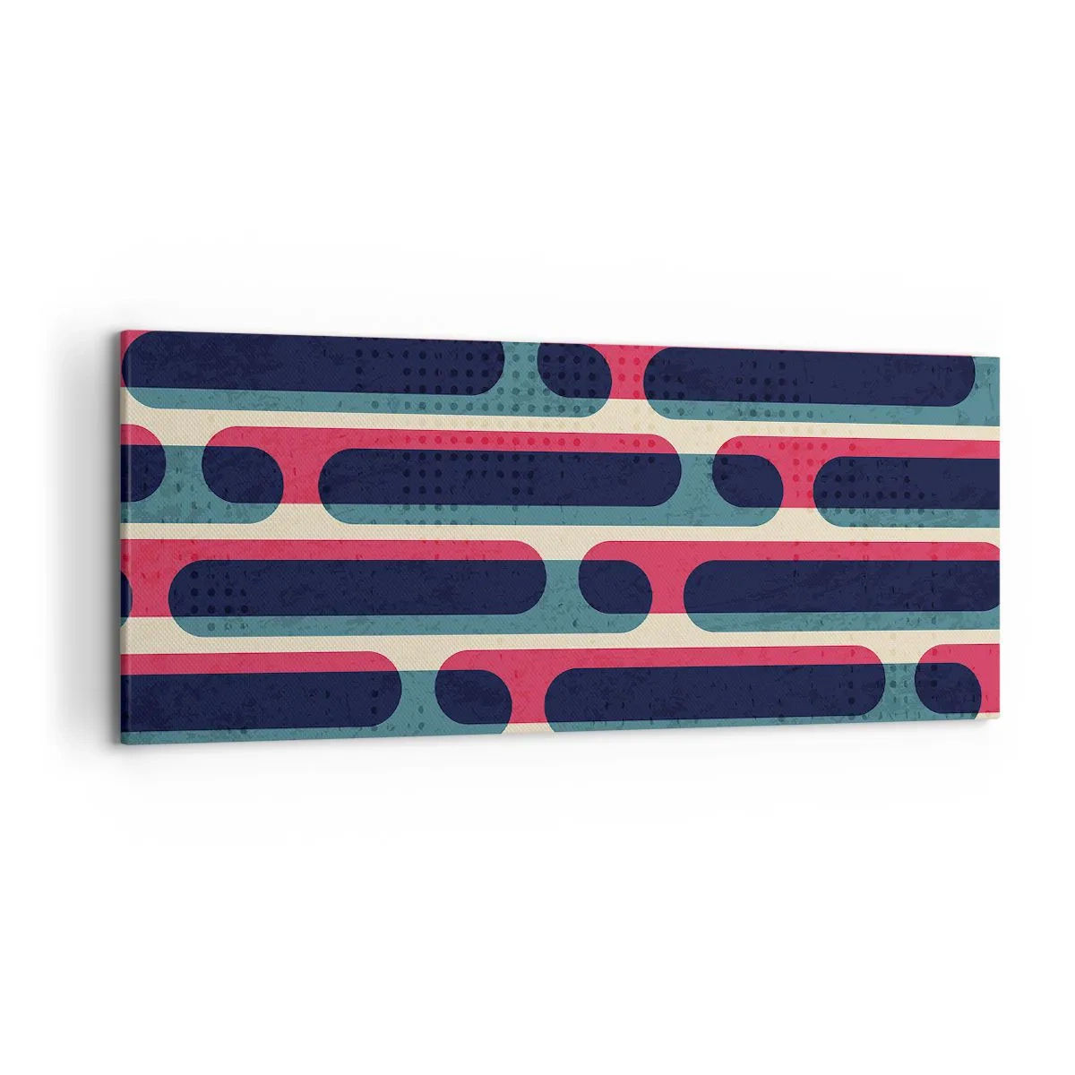 Impression sur toile - Image sur toile - Motif géométrique rétro aux couleurs pastel - 120x50cm - En profondeur et sur l'avant - Décoration murale moderne pour le salon et la chambre ARTTOR