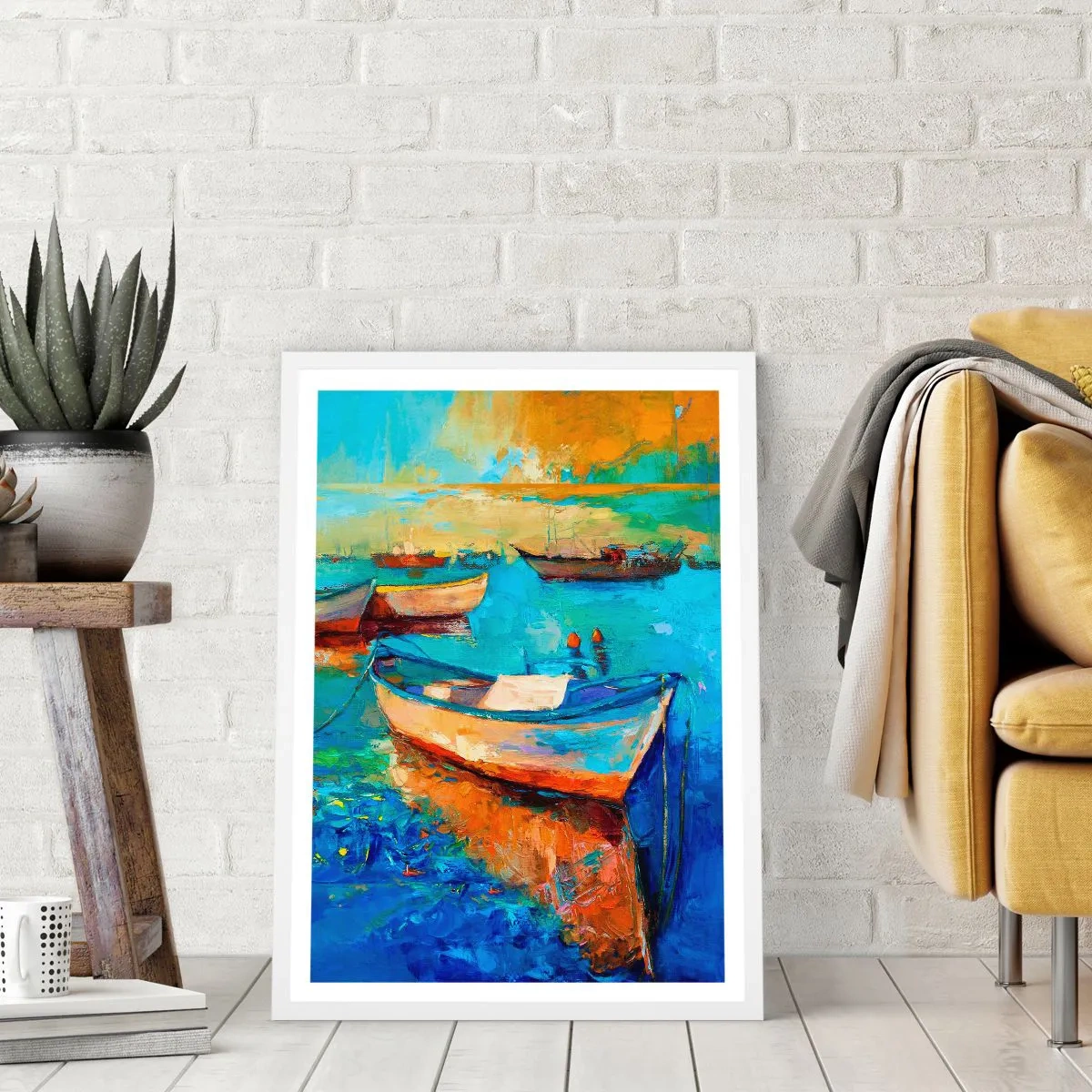 Affiche dans un cadre blanc - Poster - Dans la baie du sud - 70x100 cm