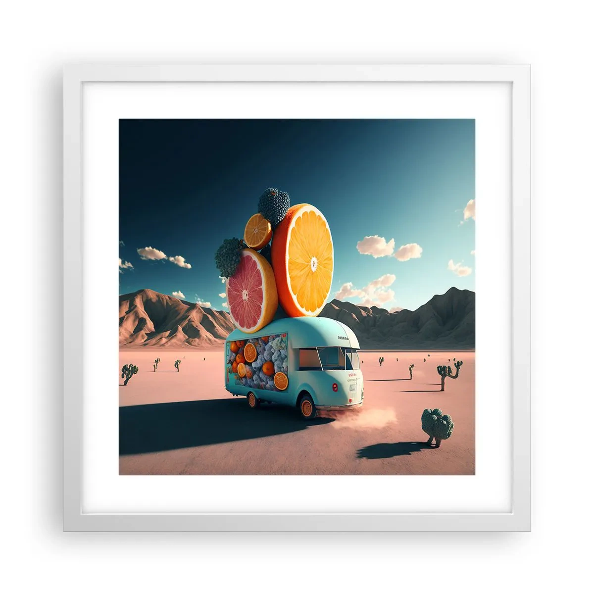 Affiche dans un cadre blanc - Poster - Le goût des vacances - 40x40 cm