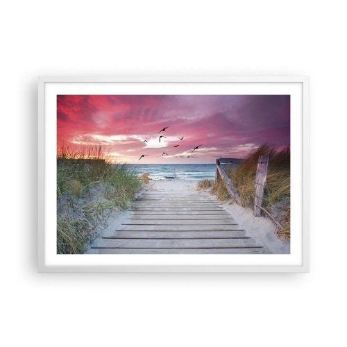Affiche dans un cadre blanc - Poster - Impression de la Baltique - 70x50 cm
