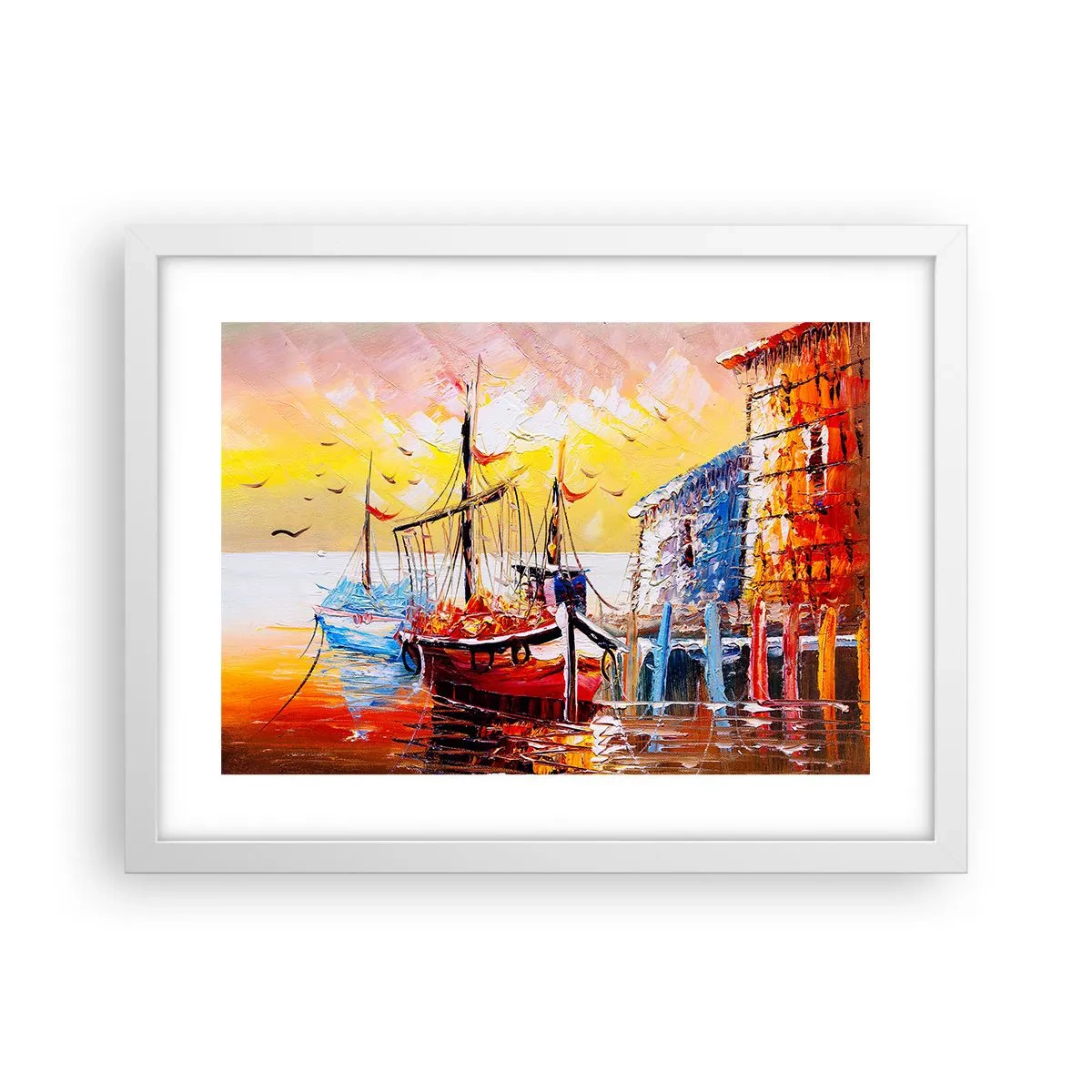 Affiche dans un cadre blanc - Poster - Bon retour - 40x30 cm