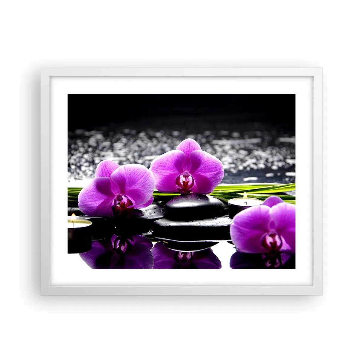 Affiche dans un cadre blanc - Poster - Se noyer dans la paix et la tranquillité - 50x40 cm