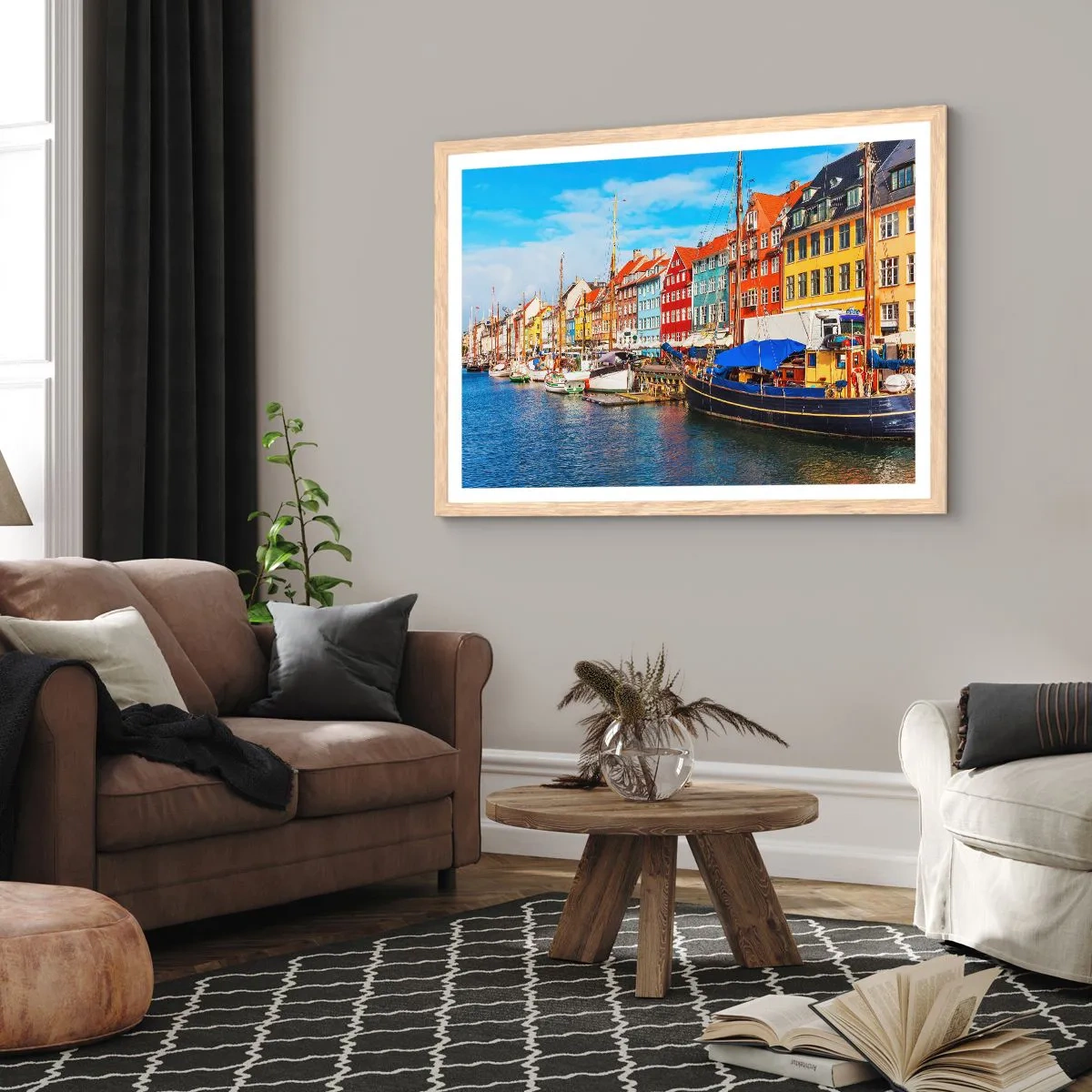 Affiche dans un chêne clair - Poster - Quai joyeux - 100x70 cm