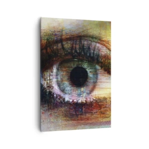 Impression sur toile - Image sur toile - Œil artistique dans l'abstraction multicolore - 70x100cm - Vous pouvez jeter un coup d'œil dans l'âme - Décoration murale moderne pour le salon et la chambre ARTTOR