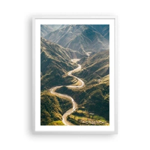 Affiche dans un cadre blanc - Poster - Directement du coeur des montagnes - 50x70 cm