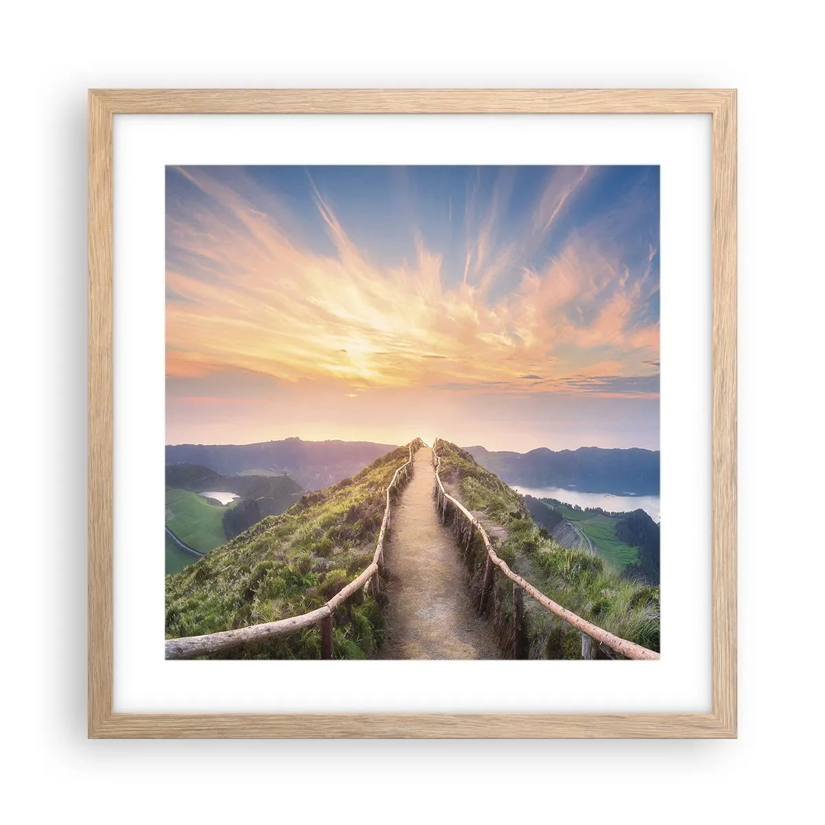 Affiche dans un chêne clair - Poster - Proche du ciel - 40x40 cm