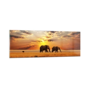 Impression sur verre - Image sur verre - Déambulation familliale - 90x30 cm