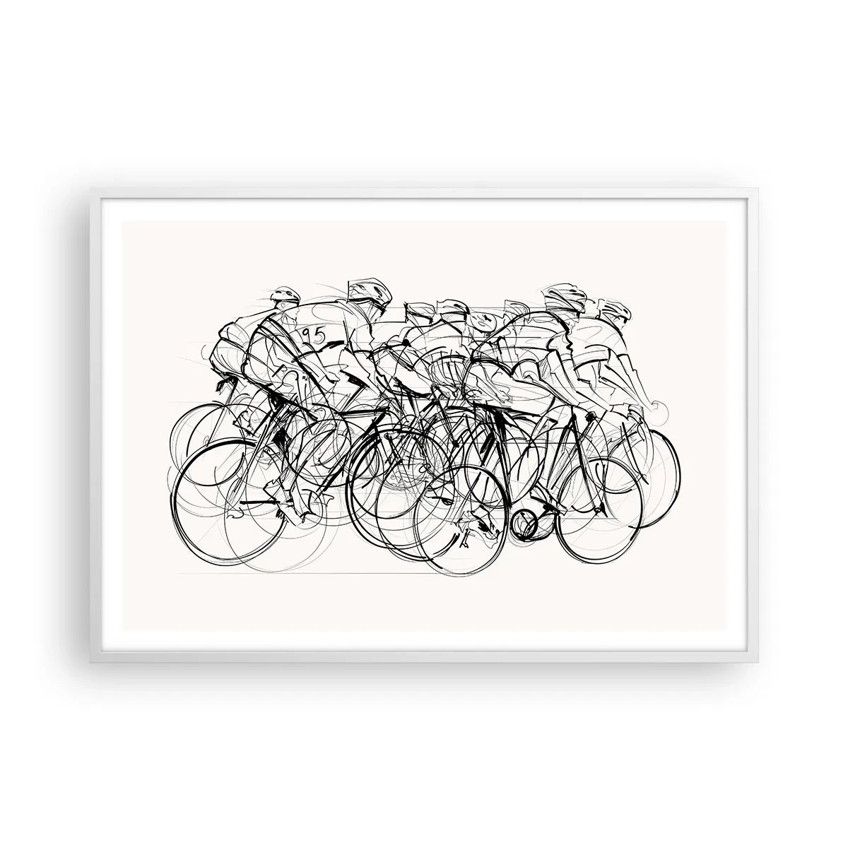 Affiche dans un cadre blanc - Poster - Ensemble en équipe - 100x70 cm