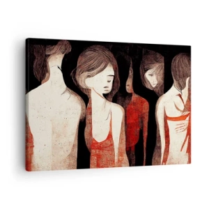Impression sur toile - Image sur toile - Figures artistiques dans une composition abstraite - 70x50cm - Madones des ténèbres - Décoration murale moderne pour le salon et la chambre ARTTOR