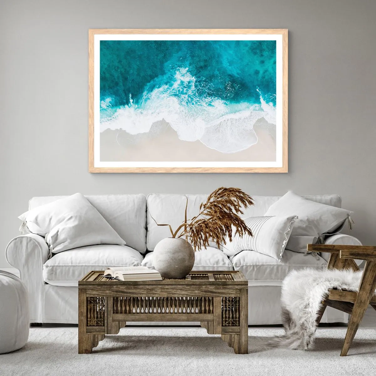 Affiche dans un chêne clair - Poster - Caresse naturelle - 40x30 cm