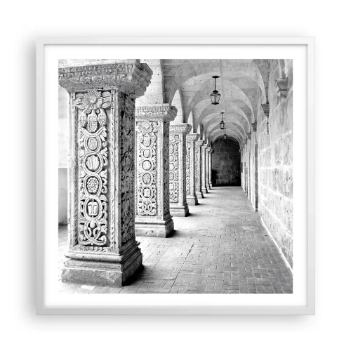 Affiche dans un cadre blanc - Poster - Où cela mène-t-il…? - 60x60 cm