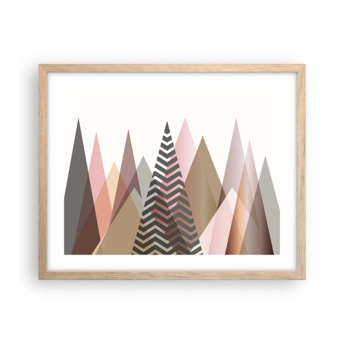 Affiche dans un chêne clair - Poster - Vue pyramidale - 50x40 cm