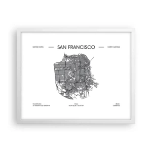 Affiche dans un cadre blanc - Poster - Anatomie de San Fransisco - 50x40 cm