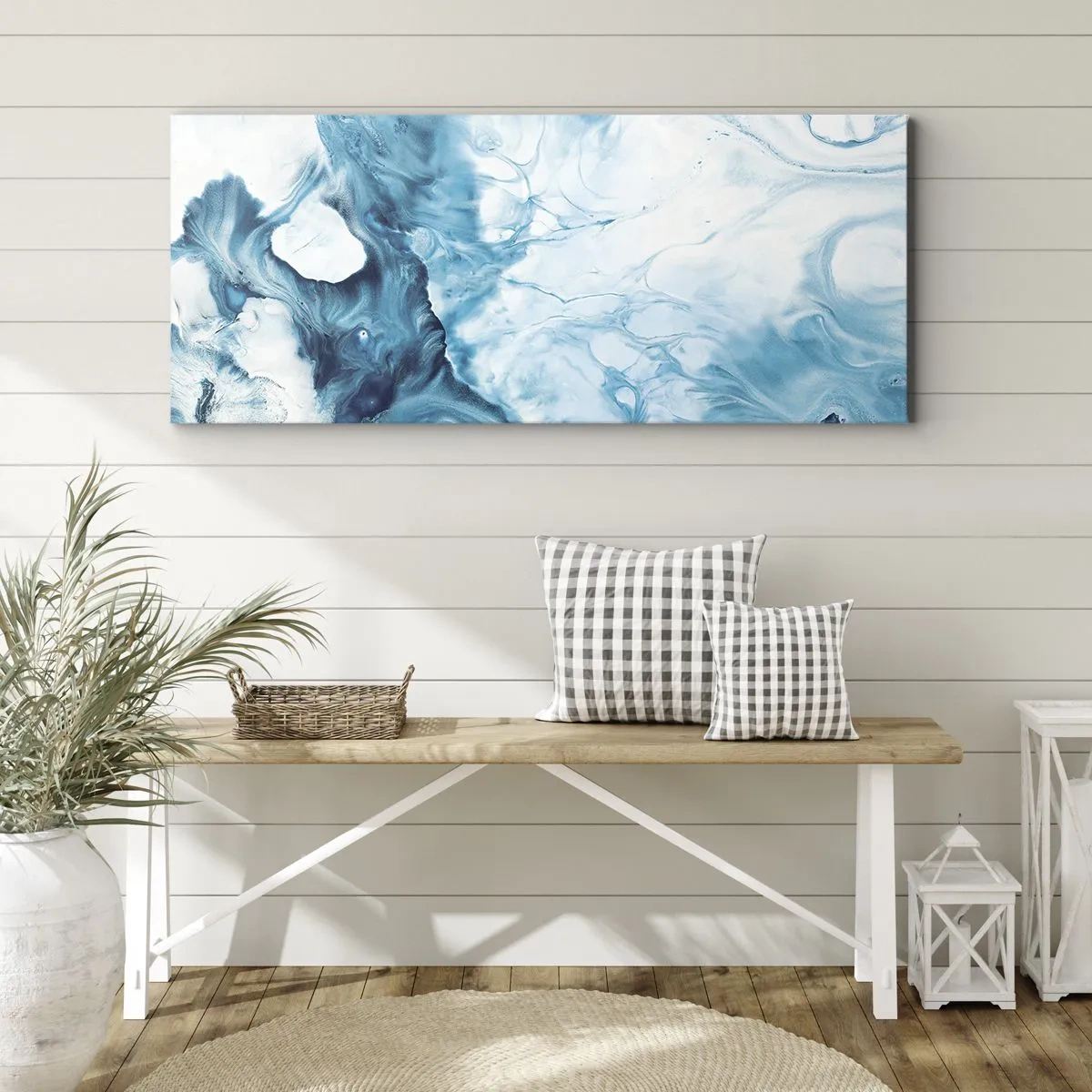 Impression sur toile - Image sur toile - Concert de bleu - 100x40 cm