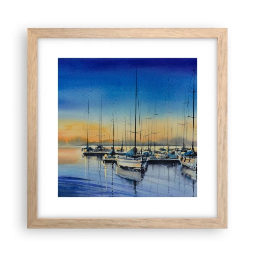 Affiche dans un chêne clair - Poster - Fin d'une belle journée - 30x30 cm