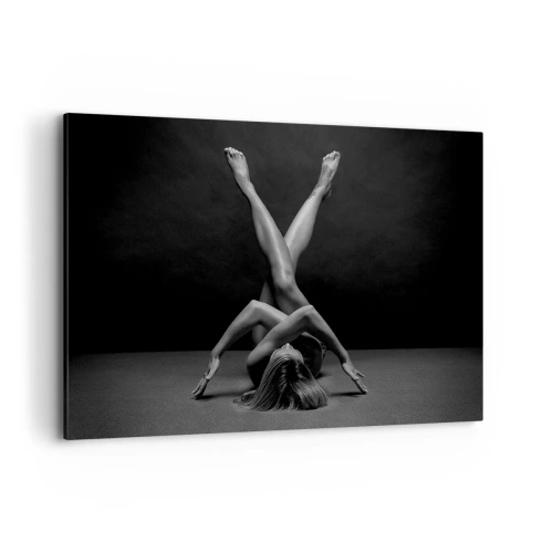 Impression sur toile - Image sur toile - Une vision artistique d'une femme en noir et blanc - 120x80cm - Géométrie de la nudité - Décoration murale moderne pour le salon et la chambre ARTTOR