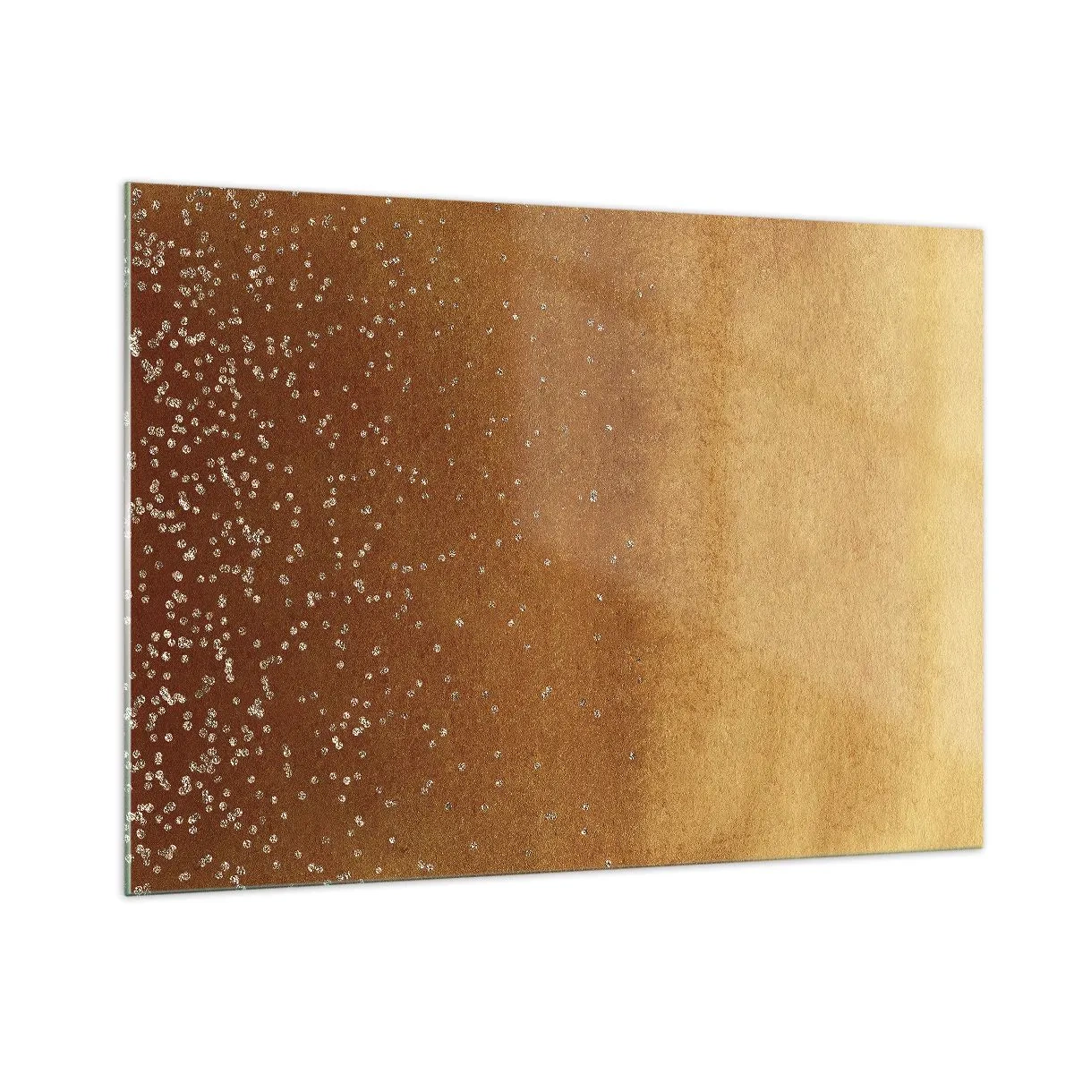 Impression sur verre - Image sur verre - Motif abstrait doré aux reflets fins - 100x70cm - Origine du monde - Décoration murale moderne pour le salon et la chambre ARTTOR