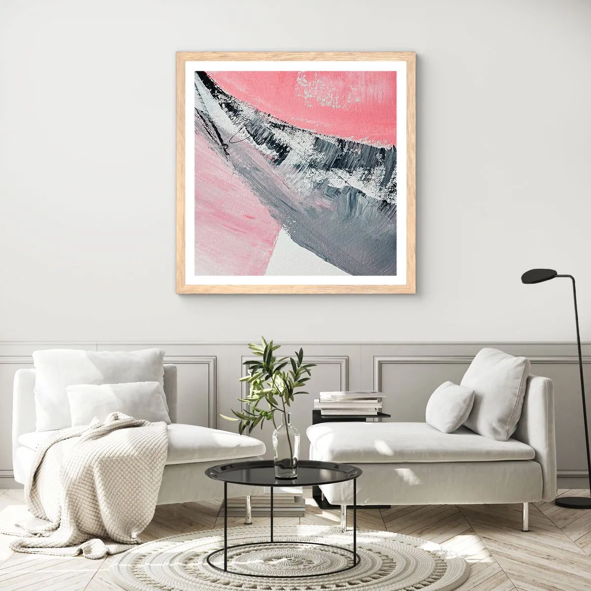 Affiche dans un chêne clair - Poster - Composition assortie - 40x40 cm