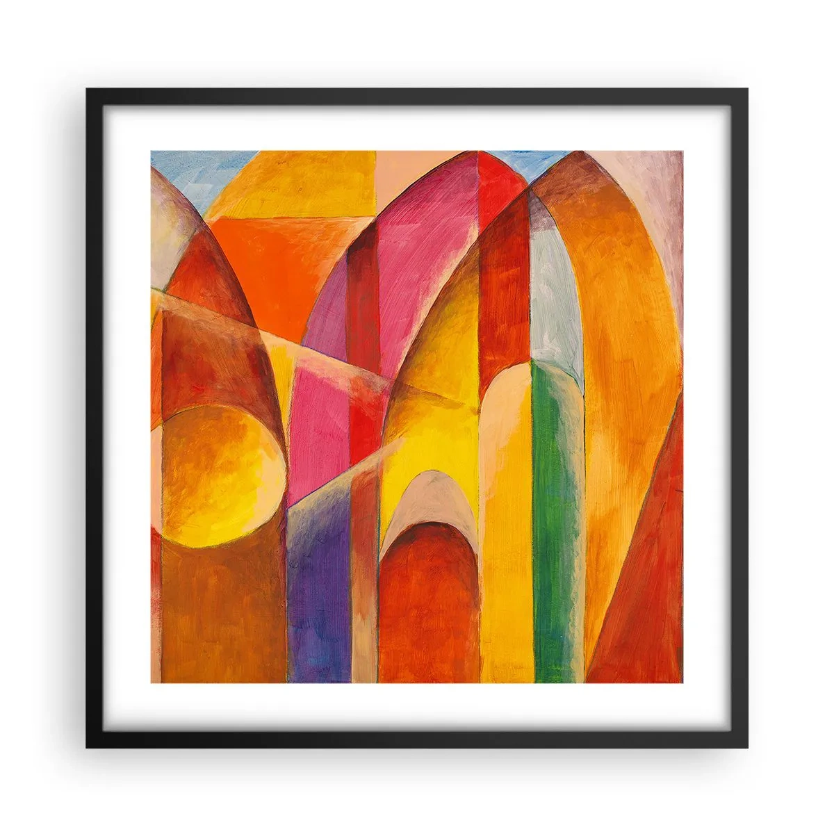 Affiche dans un cadre noir - Poster - Cathédrale du soleil - 50x50 cm