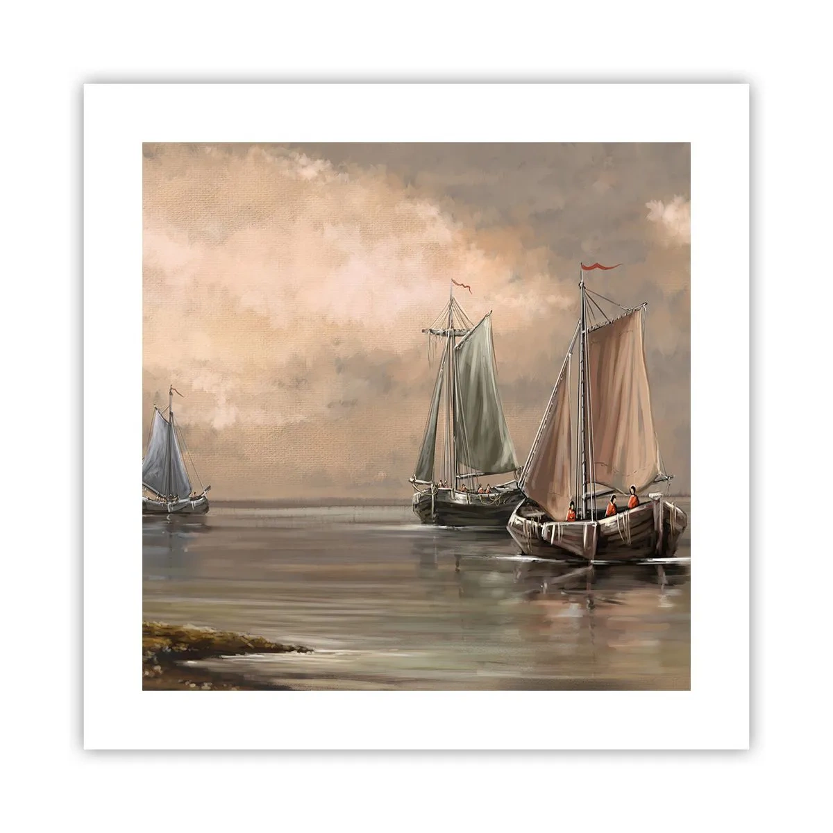 Affiche - Poster - Le retour des marins - 40x40 cm