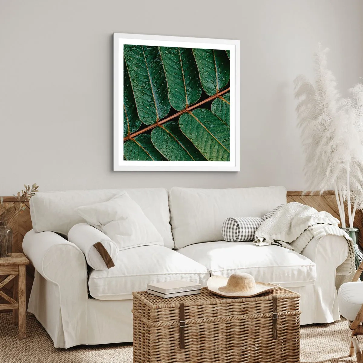 Affiche dans un cadre blanc - Poster - Au rythme de la verdure - 50x50 cm