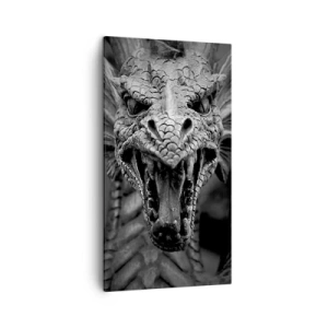 Impression sur toile - Image sur toile - Un dragon imaginaire grisâtre - 45x80 cm