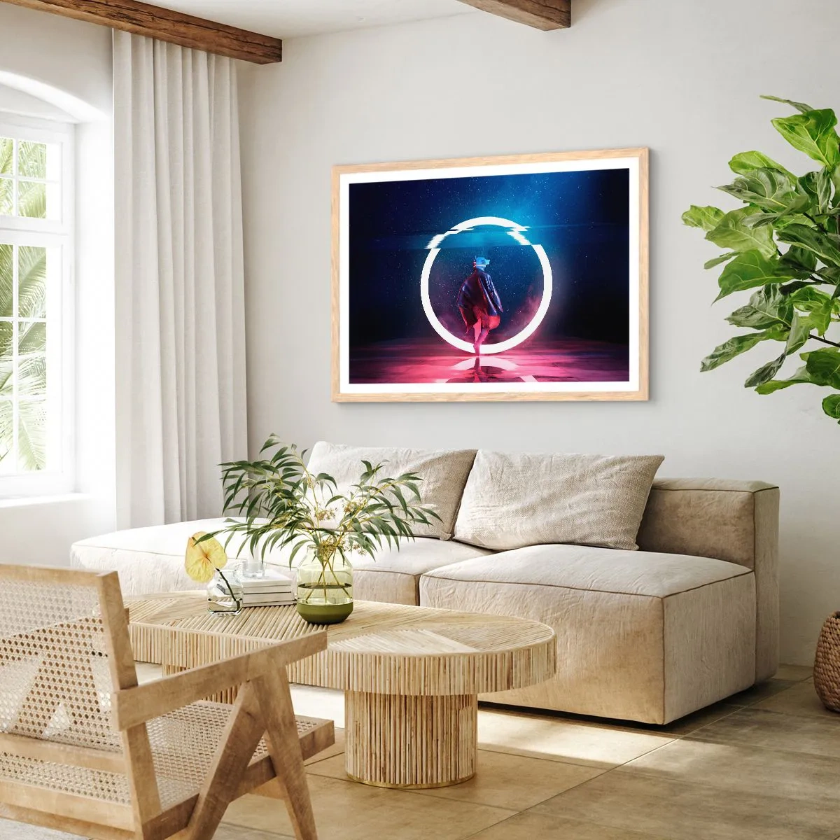 Affiche dans un chêne clair - Poster - Entre deux mondes - 70x50 cm