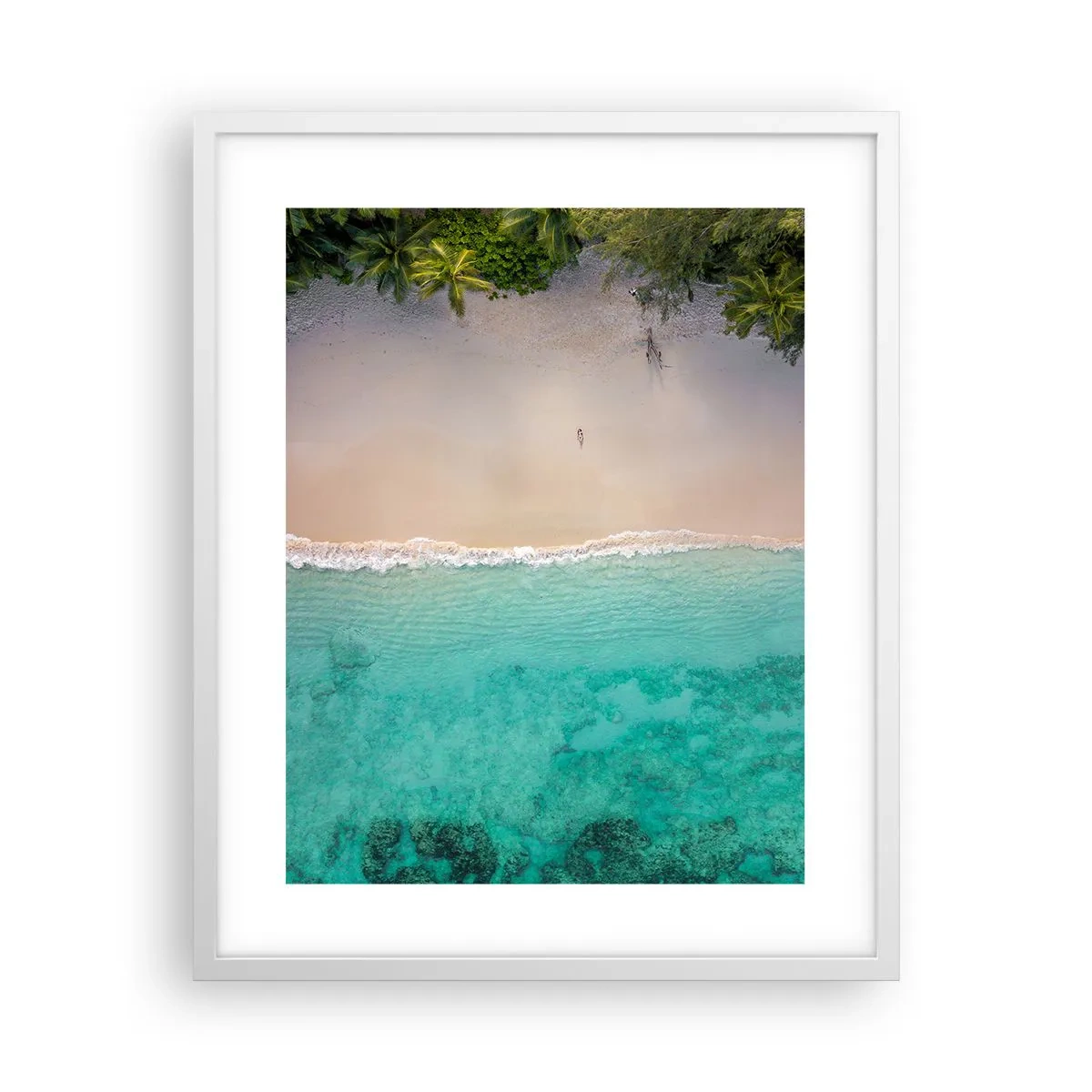 Affiche dans un cadre blanc - Poster - Plage paradisiaque - 40x50 cm