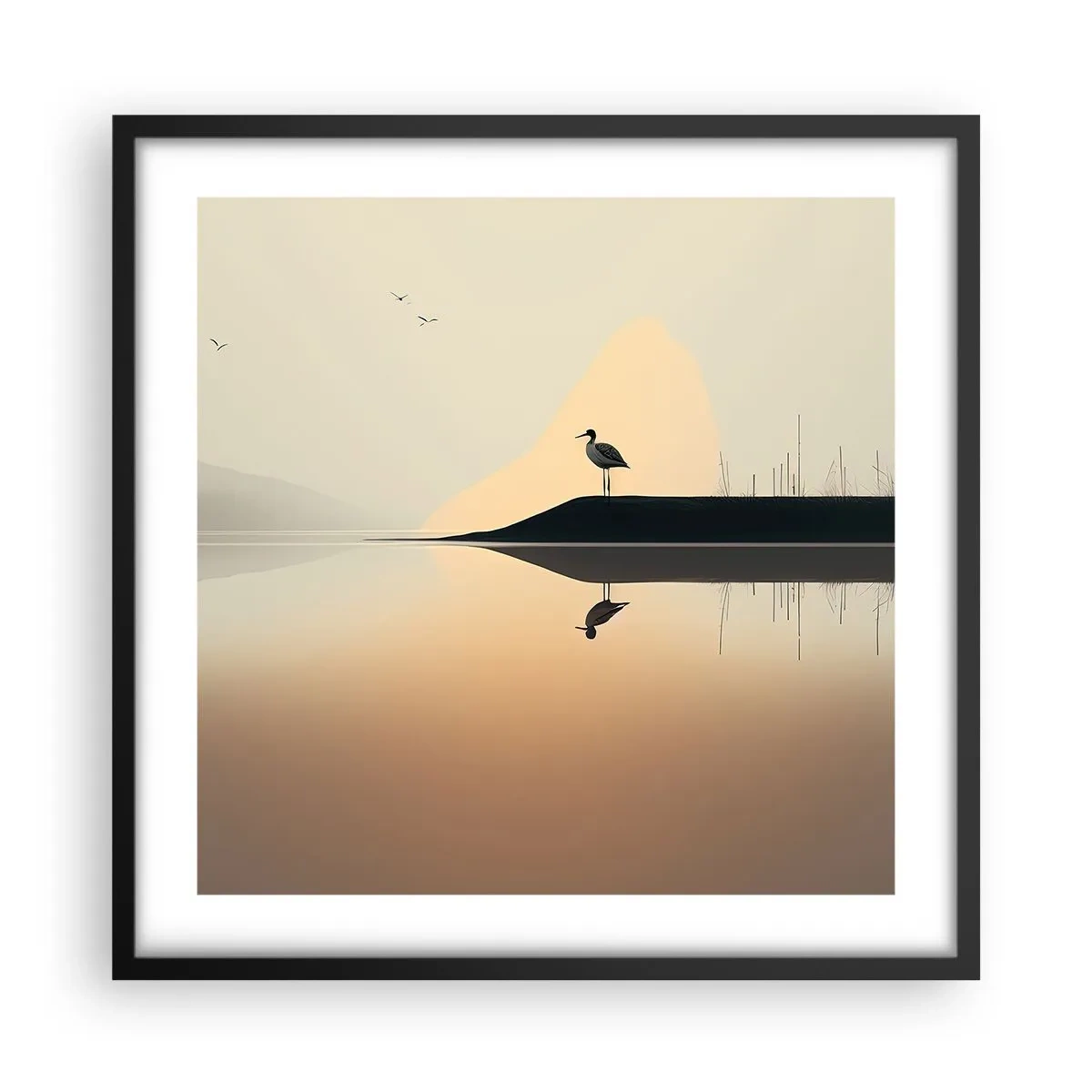 Affiche dans un cadre noir - Poster - Le seigneur du lac - 50x50 cm