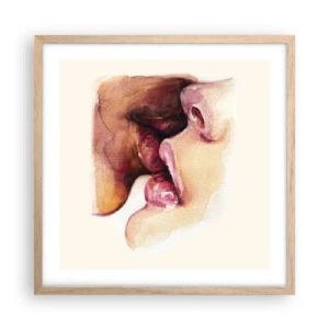 Affiche dans un chêne clair - Poster - Comme le jour et la nuit, la terre et le ciel - 50x50 cm