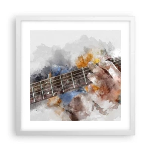 Affiche dans un cadre blanc - Poster - La poésie entre les cordes - 40x40 cm