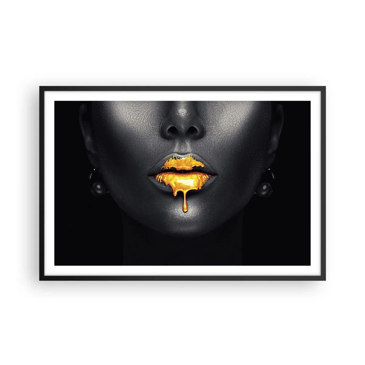 Affiche dans un cadre noir - Poster - Bouche d'or - 91x61 cm