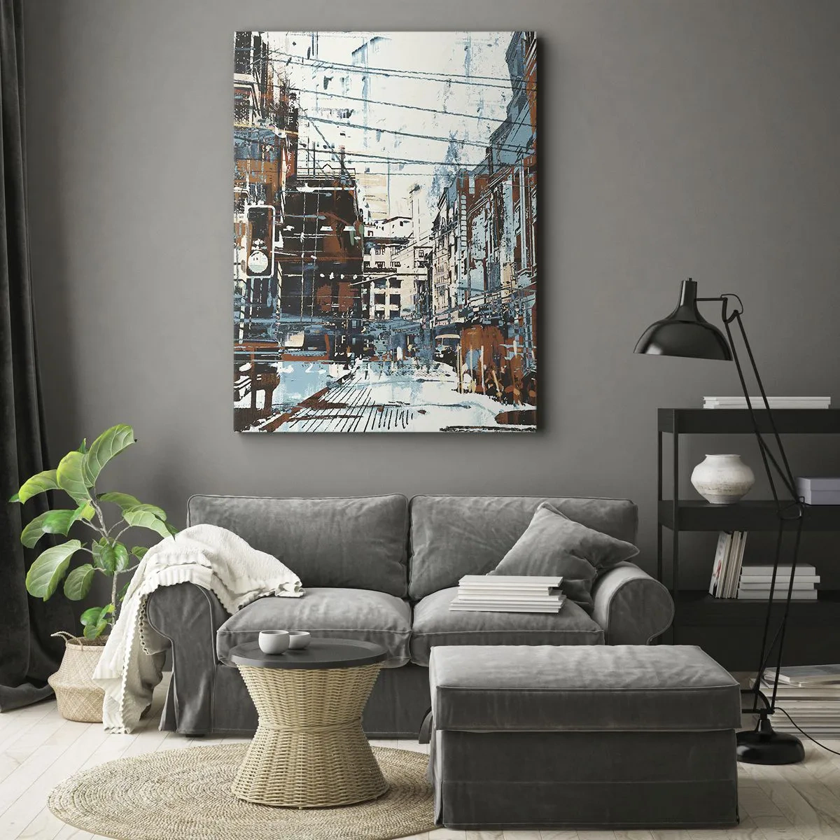 Impression sur toile - Image sur toile - Un sentier de ville usé - 55x100 cm