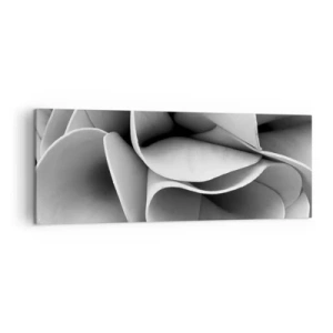 Impression sur toile - Image sur toile - Détails en noir et blanc de formes abstraites - 140x50cm - Il s'en passe dans l'espace - Décoration murale moderne pour le salon et la chambre ARTTOR