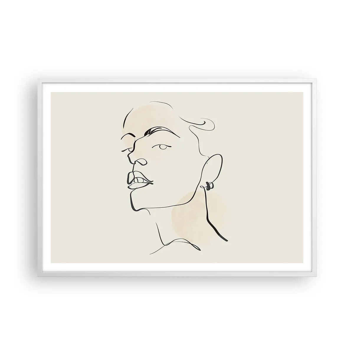 Affiche dans un cadre blanc - Poster - Regard fier - 100x70 cm