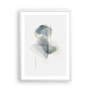 Affiche dans un cadre blanc - Poster - À propos de la relation entre le gris et l'or - 50x70 cm