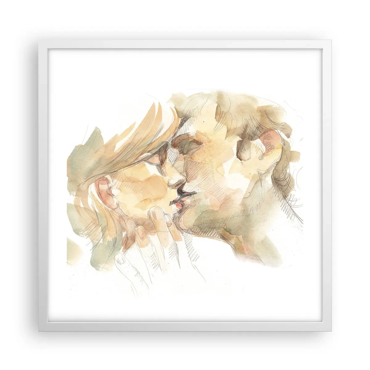 Affiche dans un cadre blanc - Poster - A moitié trouvé ? - 50x50 cm