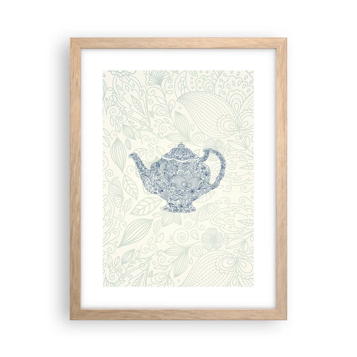 Affiche dans un chêne clair - Poster - Le charme du thé - 30x40 cm