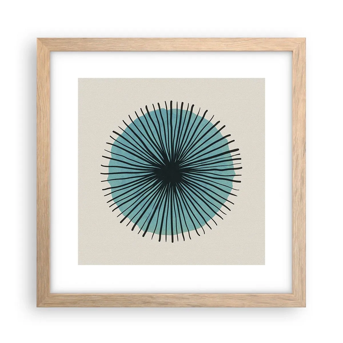 Affiche dans un chêne clair - Poster - Rayonnant dans l'azur - 30x30 cm